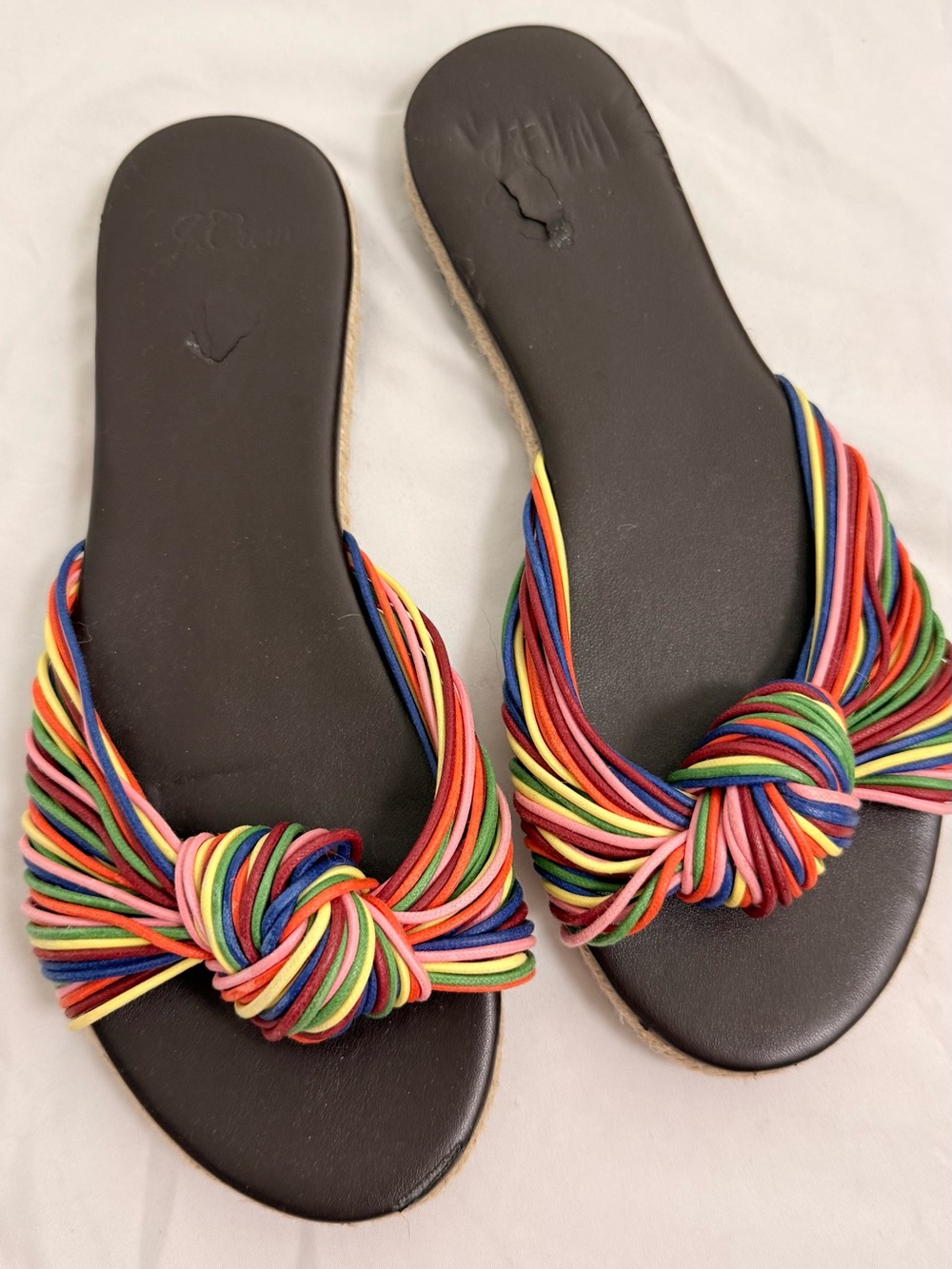 J. Crew Rainbow Knot Slide Sandals